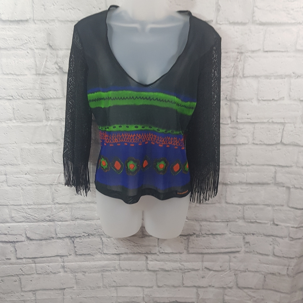 Parasuco VTG 90s Mesh Summer Long Sleeve Top